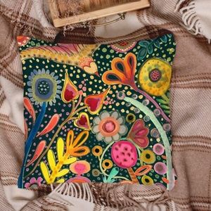 Boho Floral Print Plants Pillow Cover 2 Pack Set